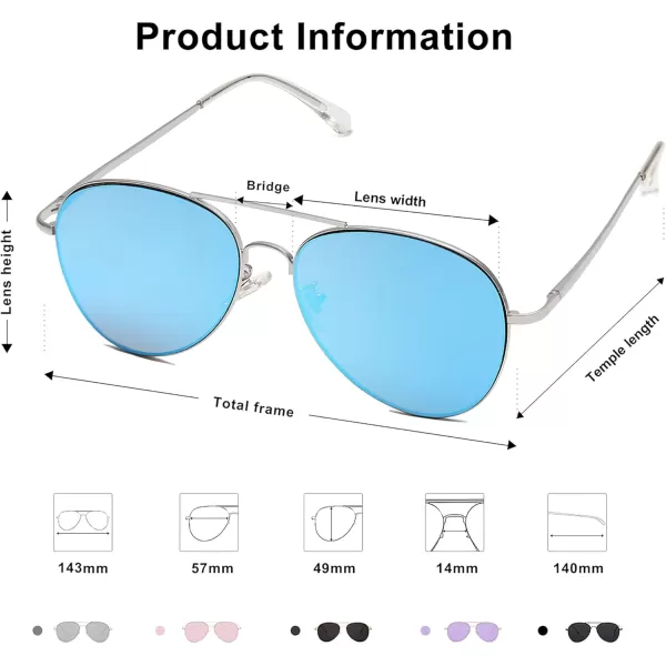 SOJOS Classic Aviator Sunglasses for Women Men Metal Spring Hinges SJ1030SilverBlue
