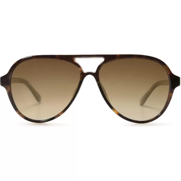 SOJOS Classic Polarized Aviator Sunglasses Womens Mens Retro Double Bridge Aviators SJ2201Dark TortoiseBrown