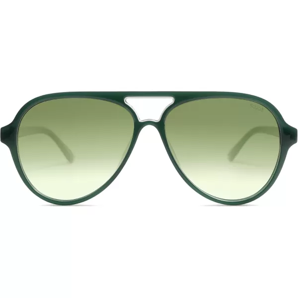 SOJOS Classic Polarized Aviator Sunglasses Womens Mens Retro Double Bridge Aviators SJ2201GreenGradient Green