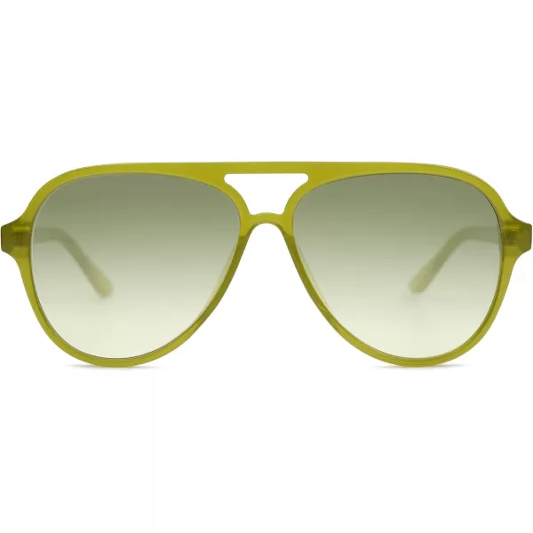 SOJOS Classic Polarized Aviator Sunglasses Womens Mens Retro Double Bridge Aviators SJ2201Light GreenGradient Green
