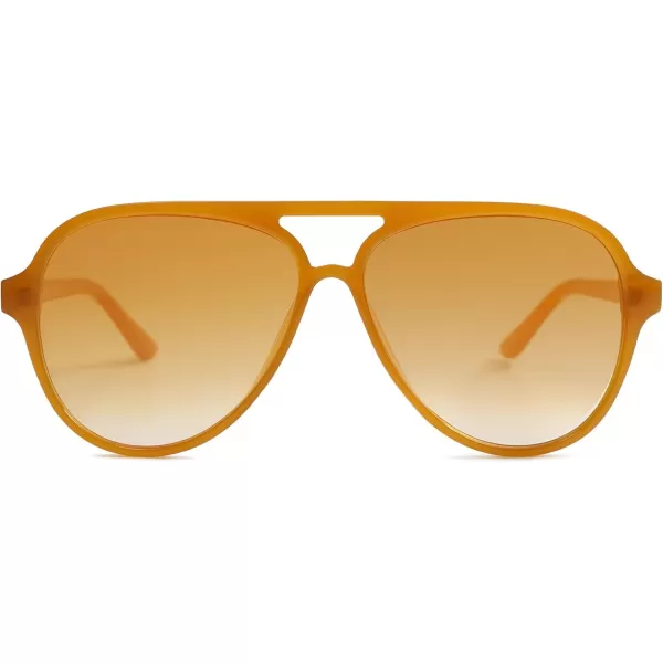 SOJOS Classic Polarized Aviator Sunglasses Womens Mens Retro Double Bridge Aviators SJ2201OrangeGradient Yellow