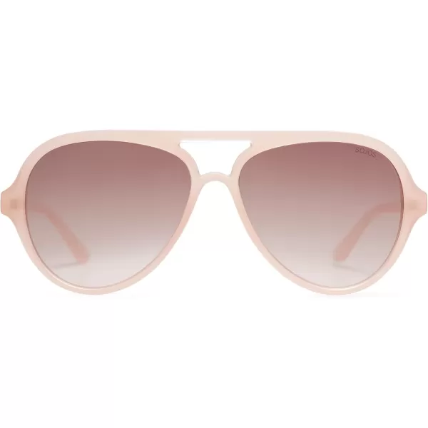 SOJOS Classic Polarized Aviator Sunglasses Womens Mens Retro Double Bridge Aviators SJ2201PinkLight Brown
