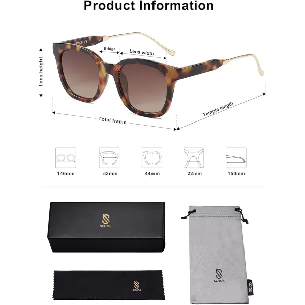 SOJOS Classic Square Polarized Sunglasses Womens Mens Retro Trendy Uv400 Sunnies Sj2050 Blue MiddleAmber TortoiseBrown