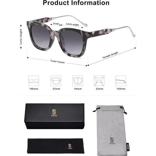 SOJOS Classic Square Polarized Sunglasses Womens Mens Retro Trendy Uv400 Sunnies Sj2050 Blue MiddleBlack TortoiseGrey