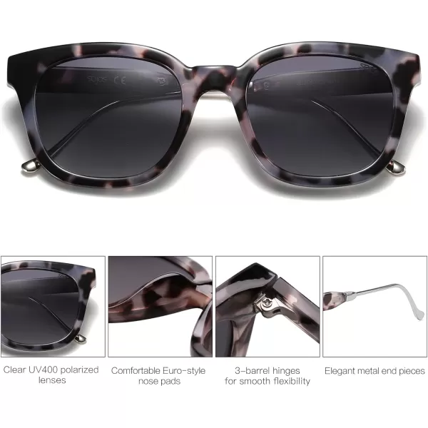 SOJOS Classic Square Polarized Sunglasses Womens Mens Retro Trendy Uv400 Sunnies Sj2050 Blue MiddleBlack TortoiseGrey
