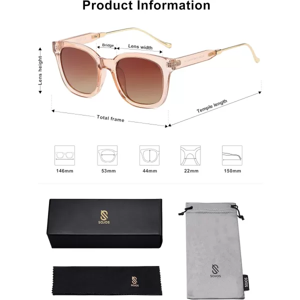 SOJOS Classic Square Polarized Sunglasses Womens Mens Retro Trendy Uv400 Sunnies Sj2050 Blue MiddleBrownBrown