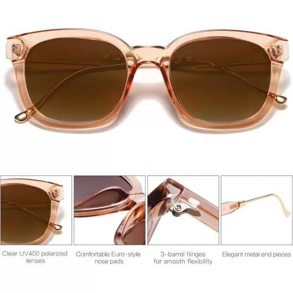 SOJOS Classic Square Polarized Sunglasses Womens Mens Retro Trendy Uv400 Sunnies Sj2050 Blue MiddleBrownBrown