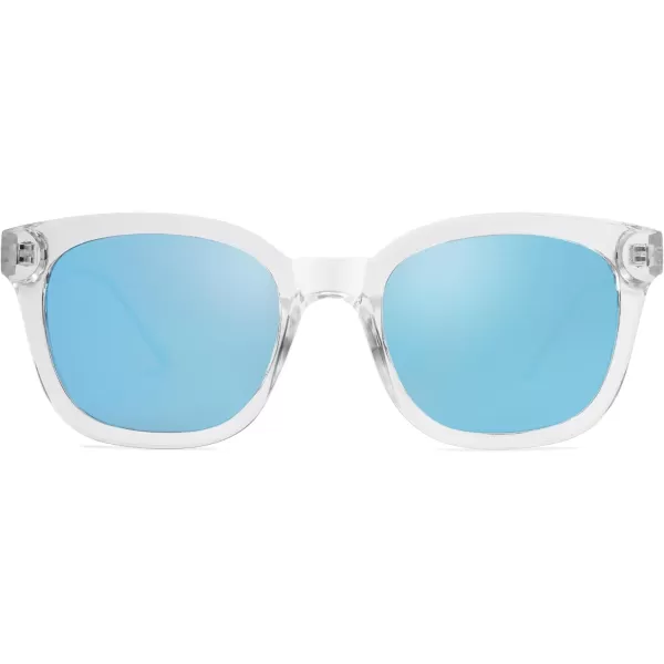 SOJOS Classic Square Polarized Sunglasses Womens Mens Retro Trendy Uv400 Sunnies Sj2050 Blue MiddleClearBlue Mirrored