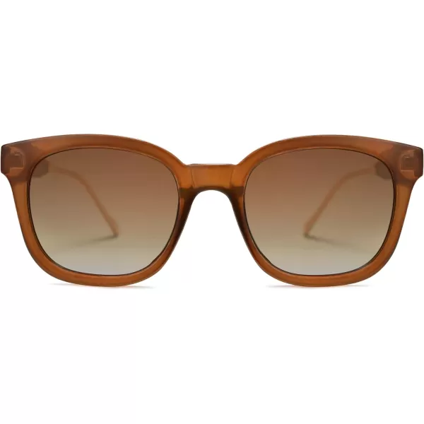 SOJOS Classic Square Polarized Sunglasses Womens Mens Retro Trendy Uv400 Sunnies Sj2050 Blue MiddleDark BrownBrown