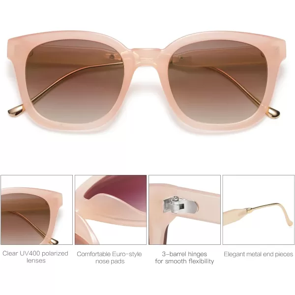 SOJOS Classic Square Polarized Sunglasses Womens Mens Retro Trendy Uv400 Sunnies Sj2050 Blue MiddlePinkBown