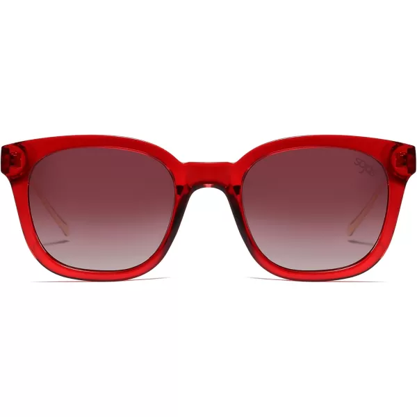 SOJOS Classic Square Polarized Sunglasses Womens Mens Retro Trendy Uv400 Sunnies Sj2050 Blue MiddleRedRed