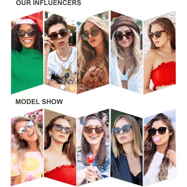 SOJOS Classic Square Polarized Sunglasses Womens Mens Retro Trendy Uv400 Sunnies Sj2050 Blue MiddleWhiteGrey