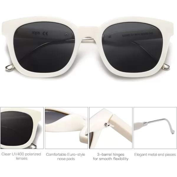 SOJOS Classic Square Polarized Sunglasses Womens Mens Retro Trendy Uv400 Sunnies Sj2050 Blue MiddleWhiteGrey