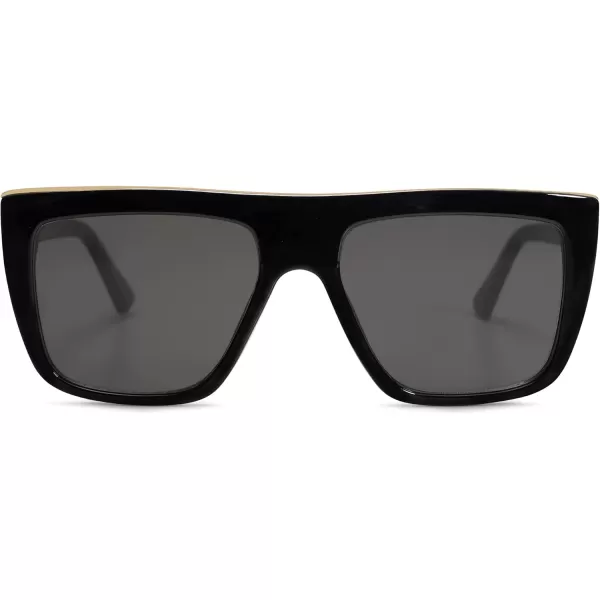 SOJOS Classic Trendy Flat Top Sunglasses for Women Men Designer UV400 Sunnies SJ2250BlackGrey