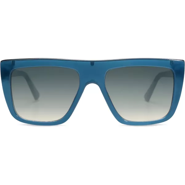 SOJOS Classic Trendy Flat Top Sunglasses for Women Men Designer UV400 Sunnies SJ2250BlueGrey