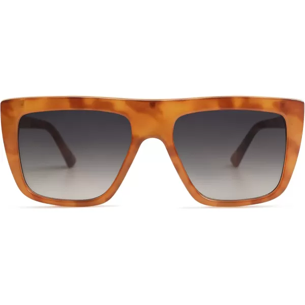 SOJOS Classic Trendy Flat Top Sunglasses for Women Men Designer UV400 Sunnies SJ2250Orange TortoiseBluish Grey