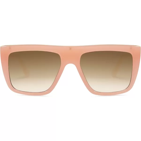 SOJOS Classic Trendy Flat Top Sunglasses for Women Men Designer UV400 Sunnies SJ2250PinkBrown
