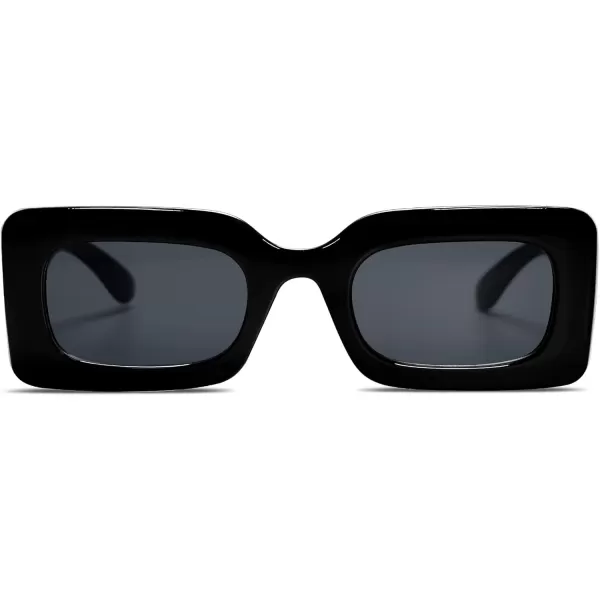 SOJOS Retro 90s Nude Rectangle Sunglasses Womens Mens Trendy Chunky GlassesBlack