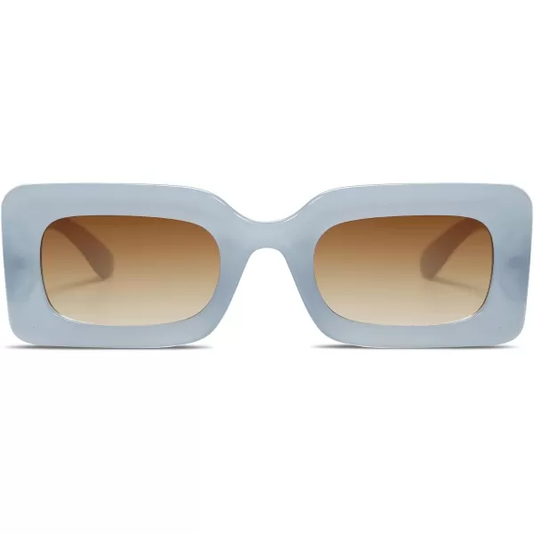SOJOS Retro 90s Nude Rectangle Sunglasses Womens Mens Trendy Chunky GlassesBlue