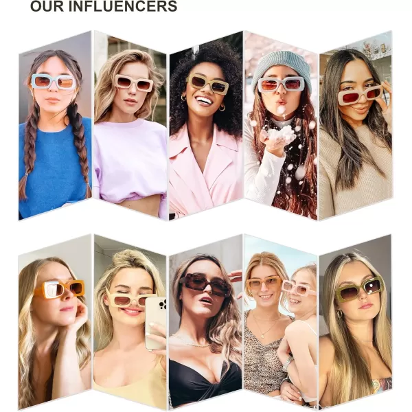 SOJOS Retro 90s Nude Rectangle Sunglasses Womens Mens Trendy Chunky GlassesGradient Yellow