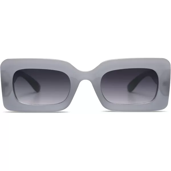 SOJOS Retro 90s Nude Rectangle Sunglasses Womens Mens Trendy Chunky GlassesGrey