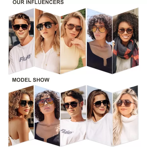 SOJOS Retro Polarized Aviator Sunglasses for Women Men Classic 70s Vintage Trendy Square Aviators SJ2174BlackYellow Tint