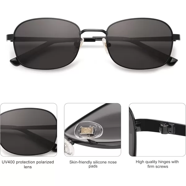 SOJOS Retro Polarized Oval Sunglasses for Women Men Trendy Classic Shades UV400 Protection SJ1177BlackGrey