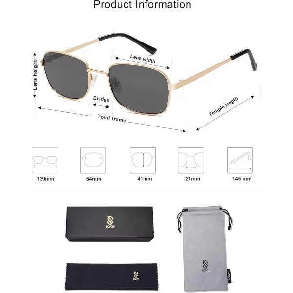 SOJOS Retro Polarized Oval Sunglasses for Women Men Trendy Classic Shades UV400 Protection SJ1177GoldGrey