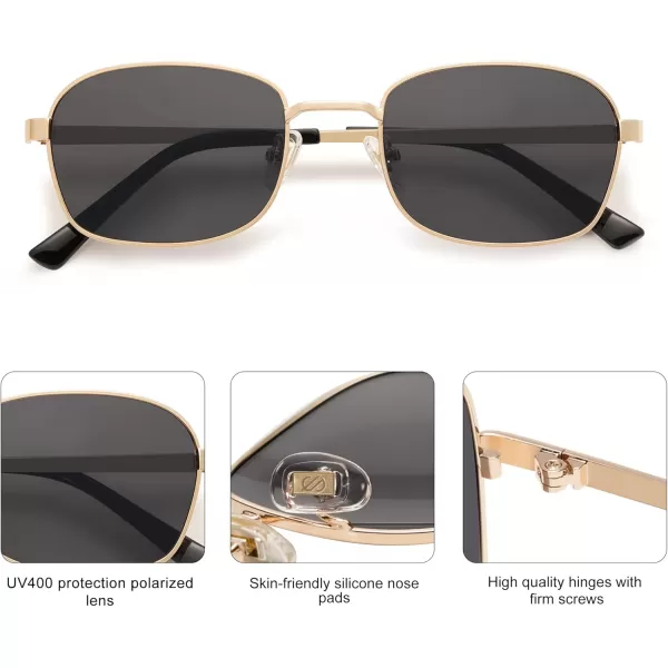 SOJOS Retro Polarized Oval Sunglasses for Women Men Trendy Classic Shades UV400 Protection SJ1177GoldGrey