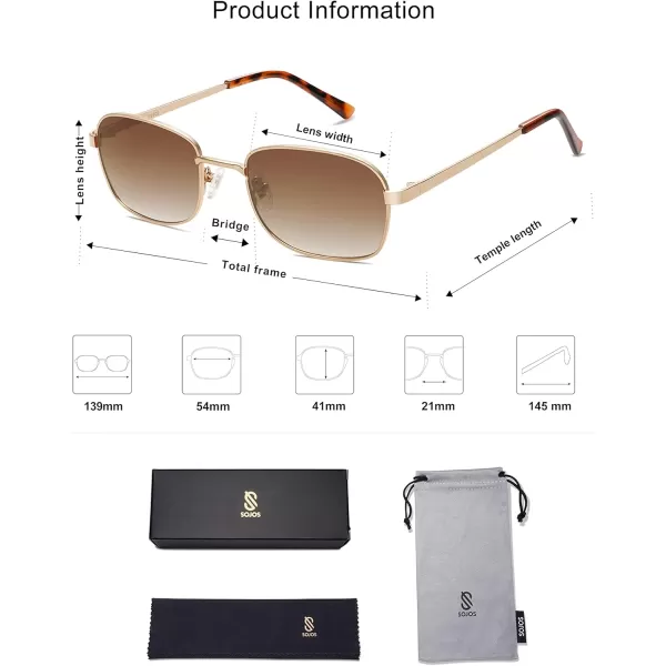 SOJOS Retro Polarized Oval Sunglasses for Women Men Trendy Classic Shades UV400 Protection SJ1177Shiny GoldBrown Grading