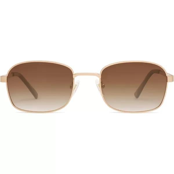 SOJOS Retro Polarized Oval Sunglasses for Women Men Trendy Classic Shades UV400 Protection SJ1177Shiny GoldBrown Grading