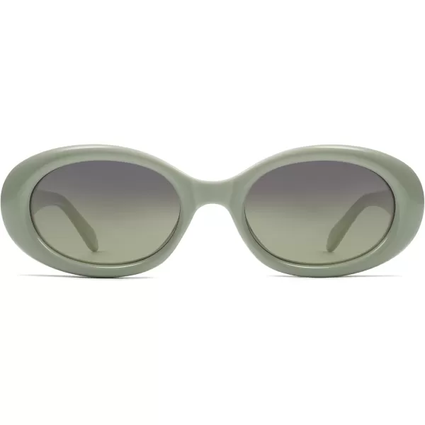 SOJOS Small Retro Oval Polarized Sunglasses for Women Men 90s Vintage Small Face UV400 Protection Tiny Sun Glasses SJ2286Green