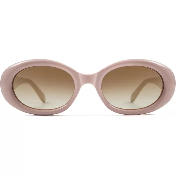 SOJOS Small Retro Oval Polarized Sunglasses for Women Men 90s Vintage Small Face UV400 Protection Tiny Sun Glasses SJ2286Pink