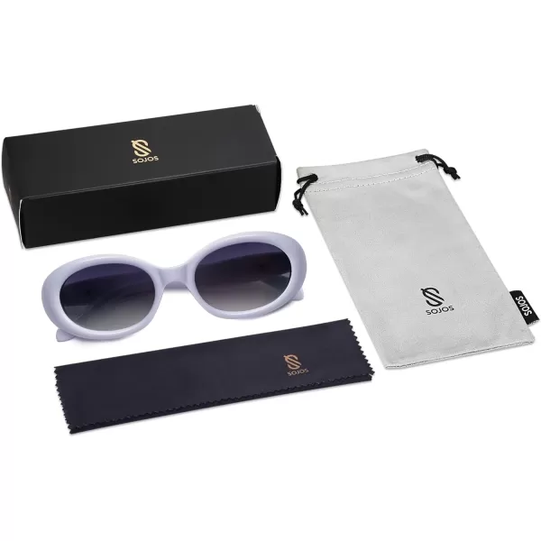 SOJOS Small Retro Oval Polarized Sunglasses for Women Men 90s Vintage Small Face UV400 Protection Tiny Sun Glasses SJ2286Purple