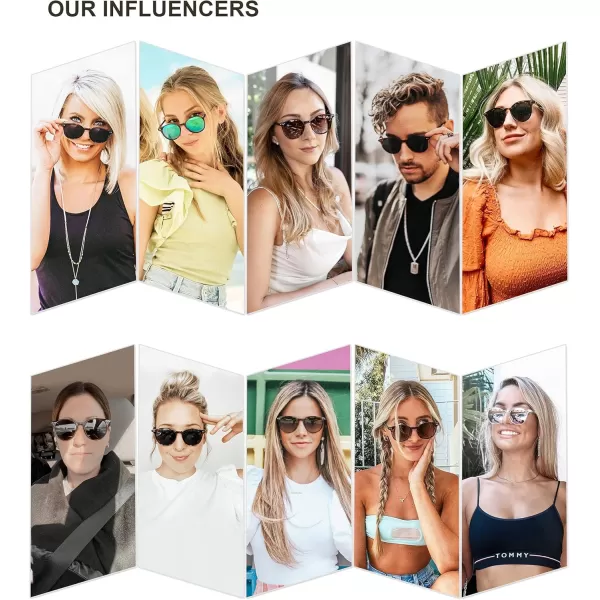 SOJOS Small Round Classic Polarized Sunglasses for Women Men Vintage Style UV400 Lens SJ2113BlackGrey