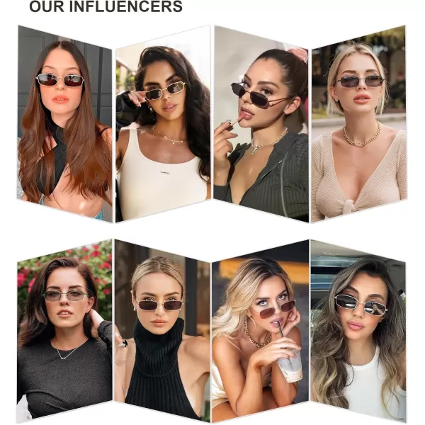 SOJOS Small Y2k Narrow Rectangle Sunglasses Womens Mens Retro 80s 90s Skinny Sunnies SJ1187SilverOrange