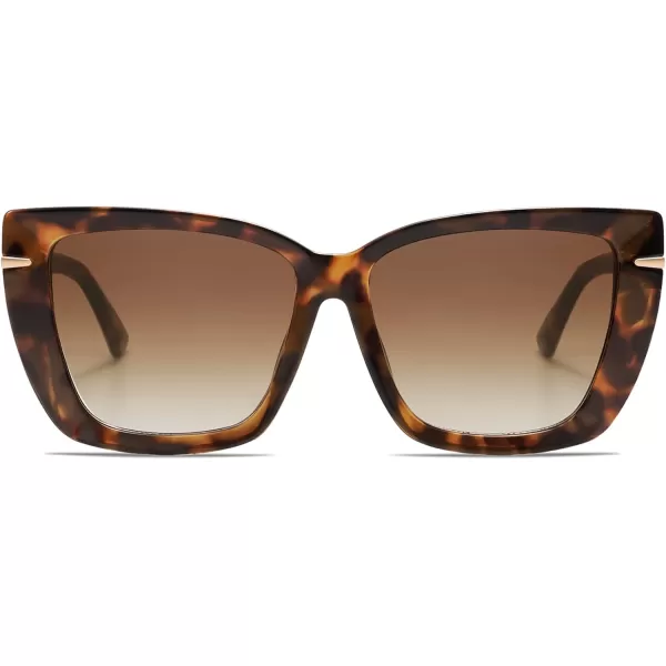 SOJOS Trendy Large Oversized Cat Eye Sunglasses for Women 70s UV400 Designer Shades SJ2231Brown TortoiseBrown