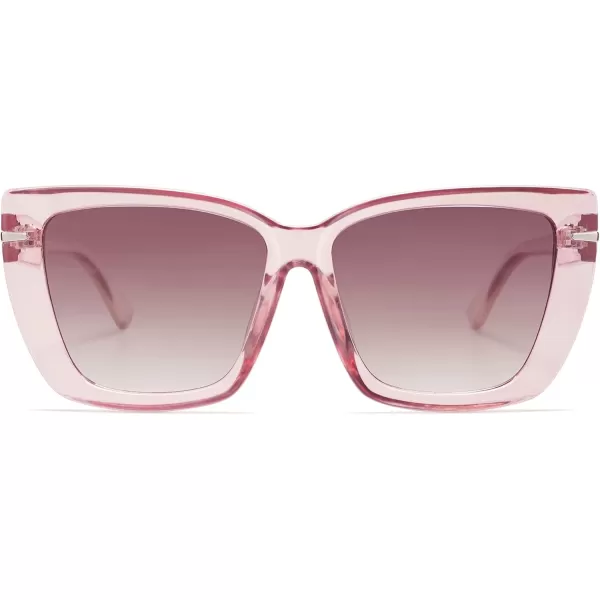 SOJOS Trendy Large Oversized Cat Eye Sunglasses for Women 70s UV400 Designer Shades SJ2231PinkGradient Pink