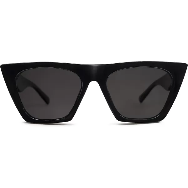 SOJOS Trendy Oversized Square Cateye Polarized Sunglasses Womens Big Frame Shades SJ2115All Black