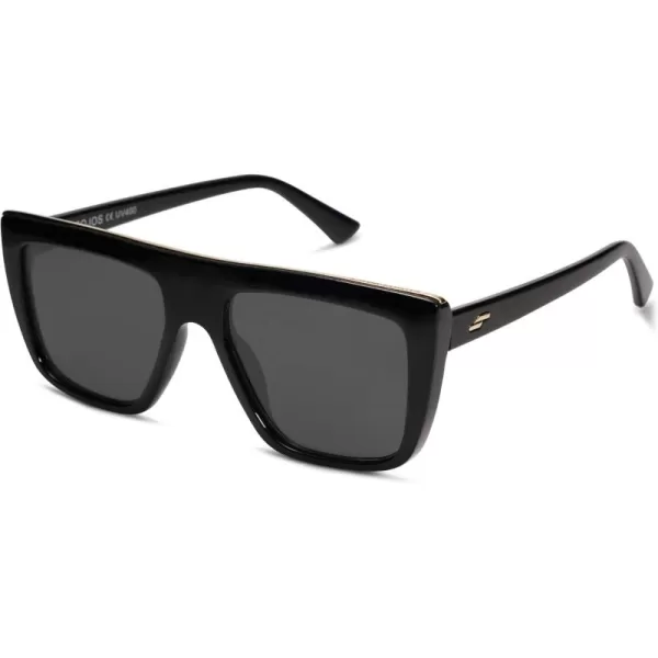 SOJOS Classic Trendy Flat Top Sunglasses for Women Men Designer UV400 Sunnies SJ2250BlackGrey