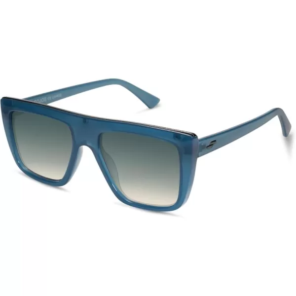 SOJOS Classic Trendy Flat Top Sunglasses for Women Men Designer UV400 Sunnies SJ2250BlueGrey