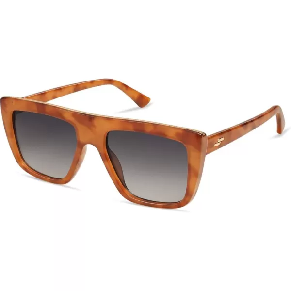 SOJOS Classic Trendy Flat Top Sunglasses for Women Men Designer UV400 Sunnies SJ2250Orange TortoiseBluish Grey