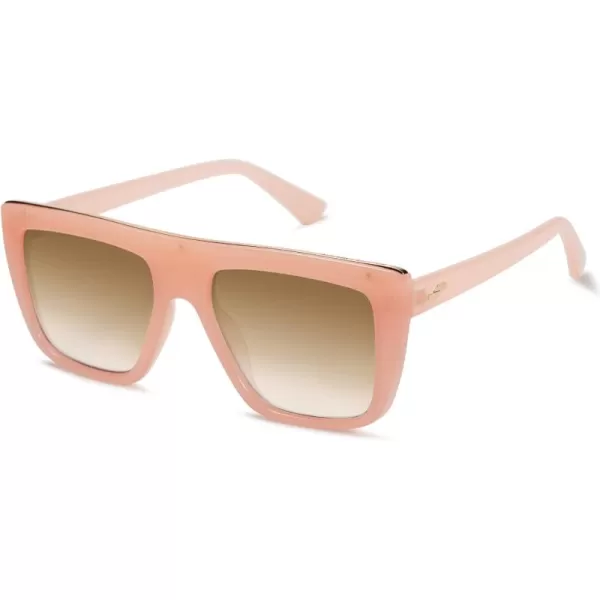 SOJOS Classic Trendy Flat Top Sunglasses for Women Men Designer UV400 Sunnies SJ2250PinkBrown