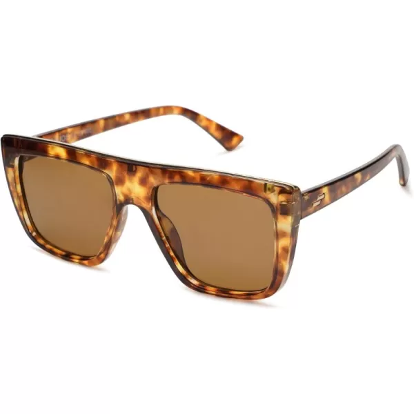 SOJOS Classic Trendy Flat Top Sunglasses for Women Men Designer UV400 Sunnies SJ2250TortoiseBrown
