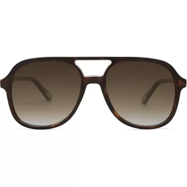 SOJOS Retro Polarized Aviator Sunglasses for Women Men Classic 70s Vintage Trendy Square Aviators SJ2174Brown Dark TortoiseBrown