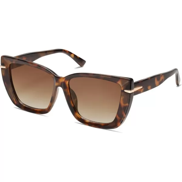 SOJOS Trendy Large Oversized Cat Eye Sunglasses for Women 70s UV400 Designer Shades SJ2231Brown TortoiseBrown