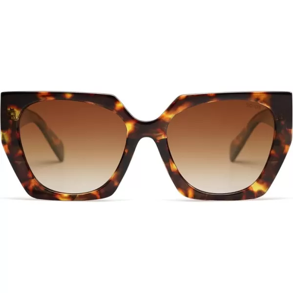 SOJOS Trendy Oversized Polarized Sunglasses Womens Big Square Cateye Sunnies Lentes de sol para mujer SJ2205Brown TortoiseBrown