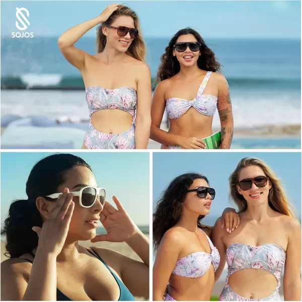 SOJOS Trendy Floating Polarized Aviator Sports Sunglasses for Women MenRetro Shades for Fishing Surfing Boating SJ2336Brown