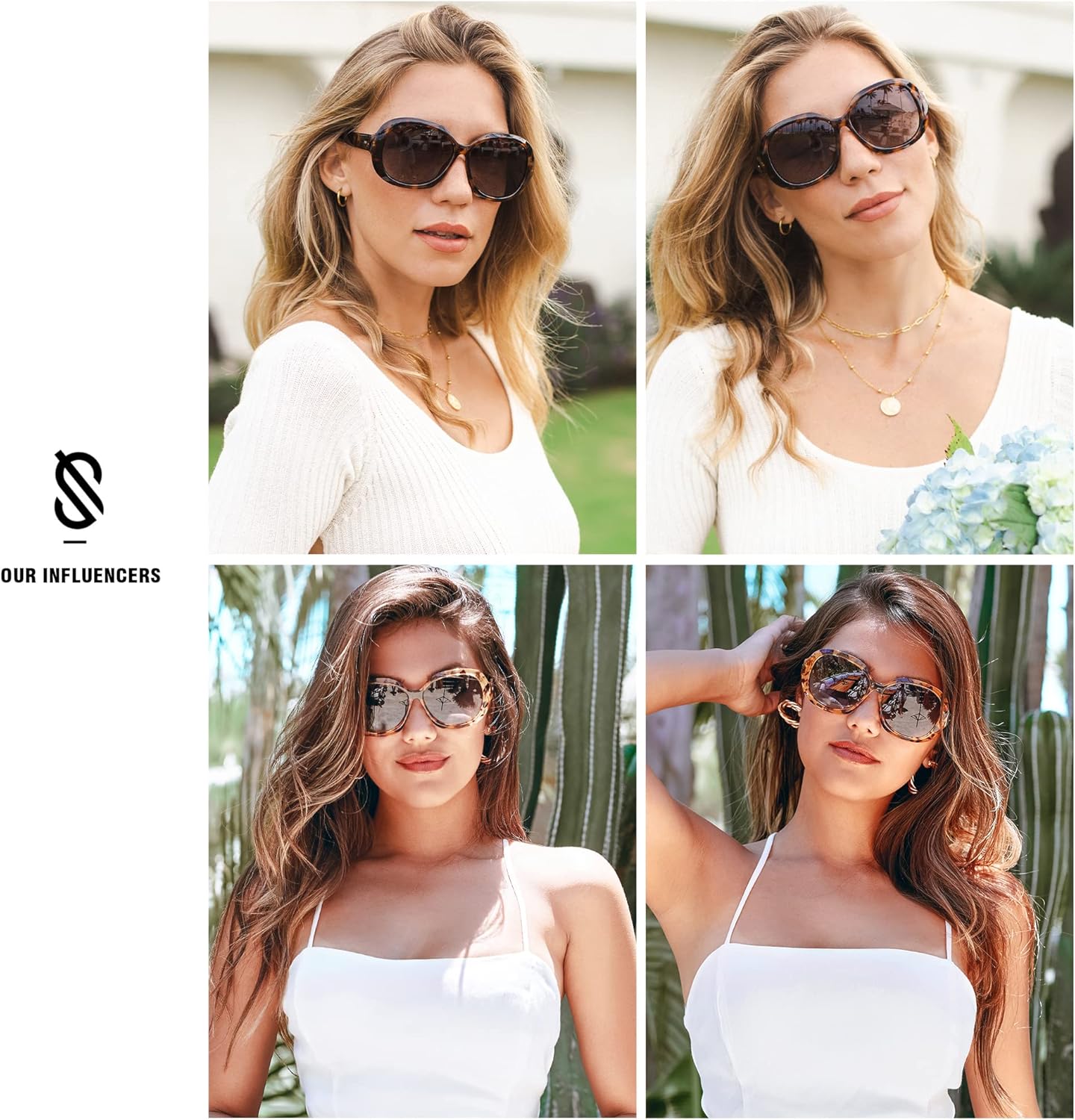 imageSOJOS Vintage Polarized Sunglasses Womens Trendy Oversize Big Frame Sun Glasses UV Protection SJ2209Tortoise