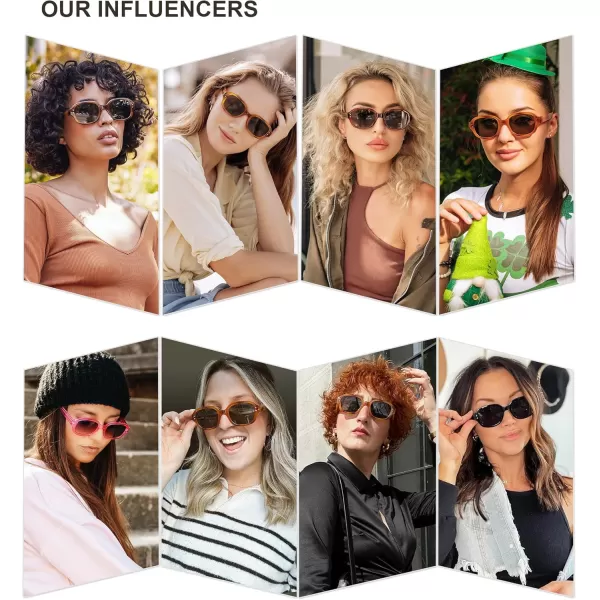 imageSOJOS Rectangle Sunglasses for Women Vintage Trendy Outdoor Travel Sun Glasses Square Frame SJ2218Black Tortoise